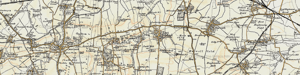 Old map of East Hendred in 1897-1899