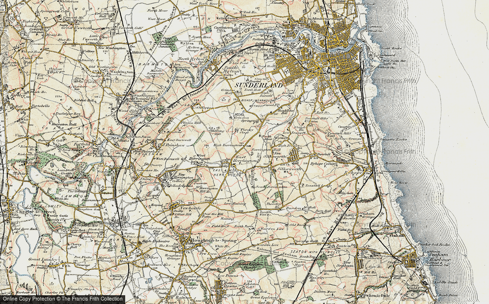 Old Map of East Herrington, 1901-1904 in 1901-1904