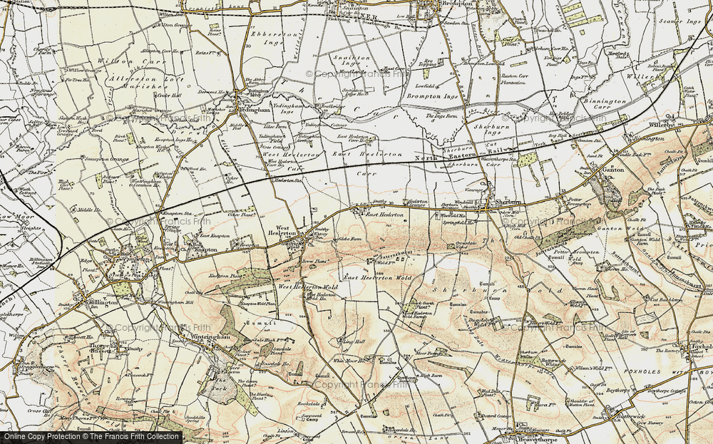 Old Map of Historic Map covering Westfield Wold in 1903-1904