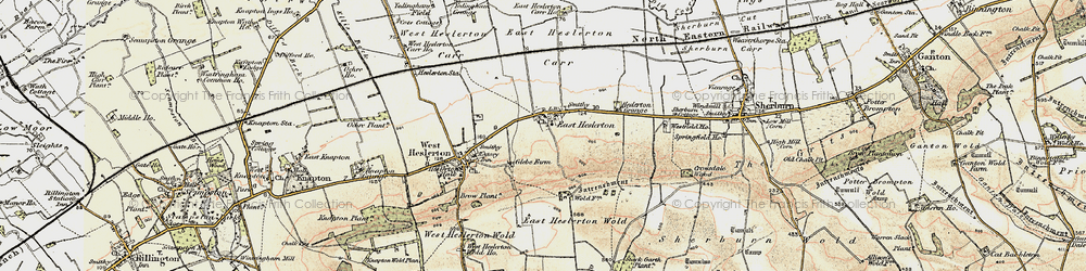 Old map of East Heslerton in 1903-1904