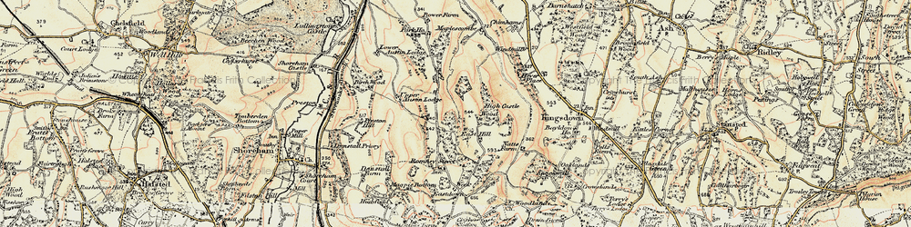 Old map of East Hill in 1897-1898