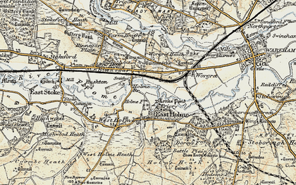 Old map of Worgret Heath in 1899-1909