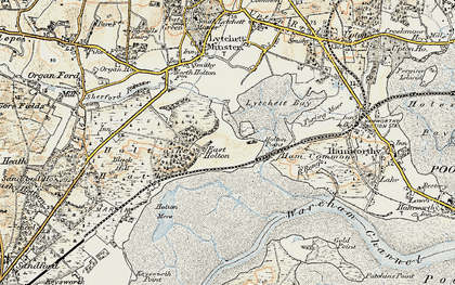 Old map of Holton Heath Station in 1899-1909
