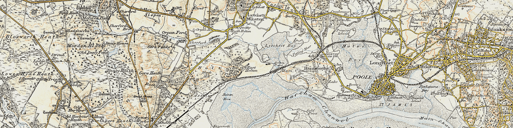 Old map of Wood Bar Looe in 1899-1909