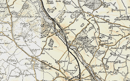 Old map of East Hyde in 1898-1899