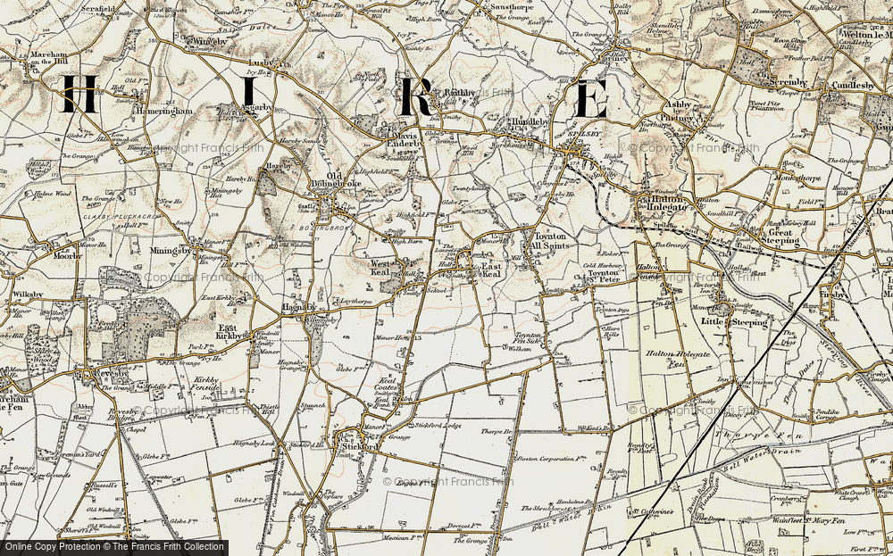 Old Map of East Keal, 1901-1903 in 1901-1903