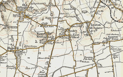 Old map of East Keal in 1901-1903