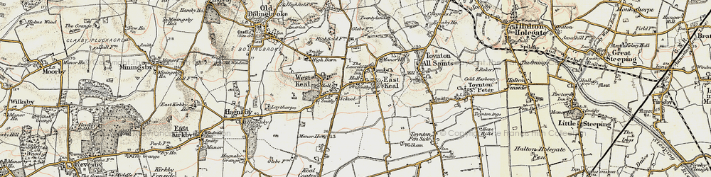 Old map of East Keal in 1901-1903