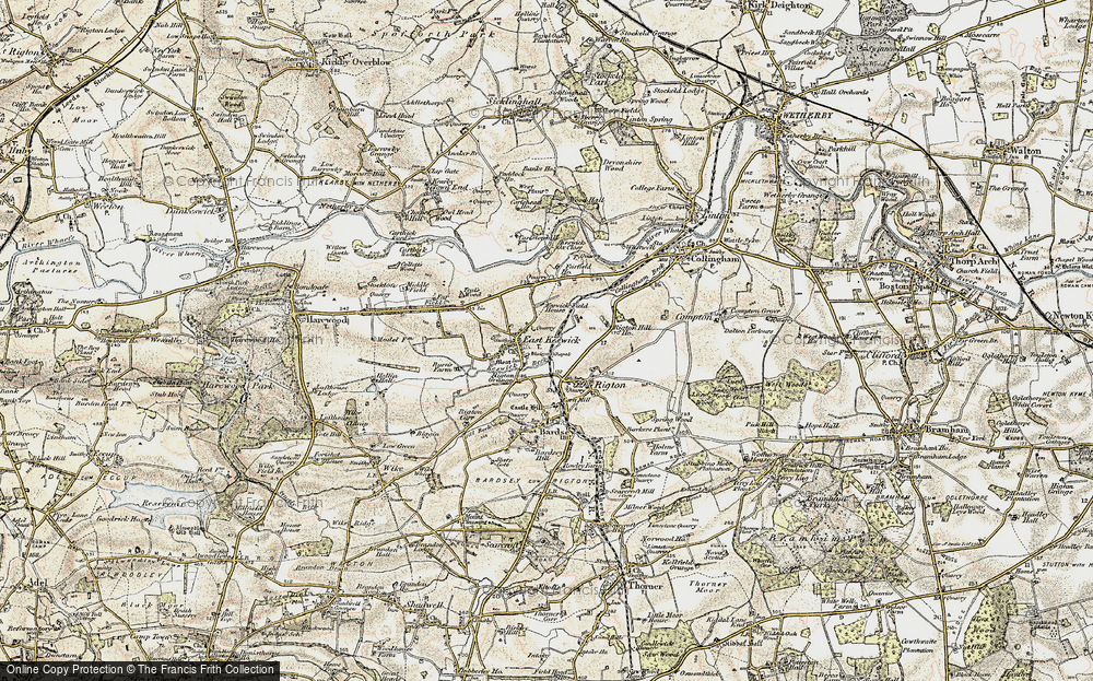 Old Map of Historic Map covering Wharfe Dale in 1903-1904