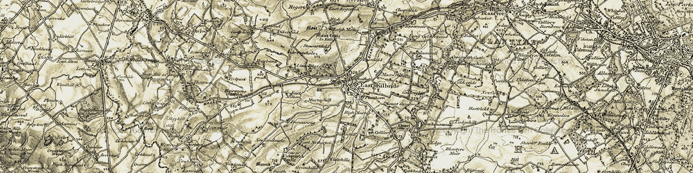 Old map of East Kilbride in 1904-1905