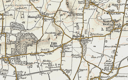 Old map of East Kirkby in 1901-1903