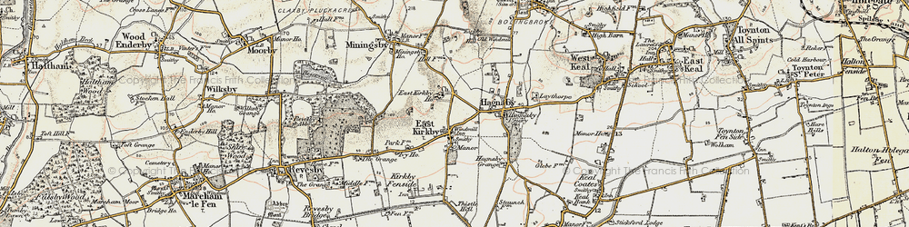 Old map of East Kirkby in 1901-1903