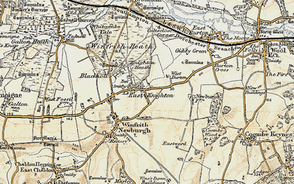 Old map of East Knighton in 1899-1909