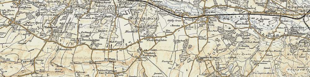 Old map of East Knighton in 1899-1909