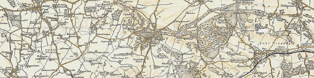 Old map of East Knoyle in 1897-1899