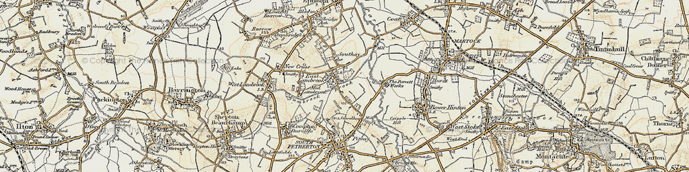 Old map of East Lambrook in 1898-1900