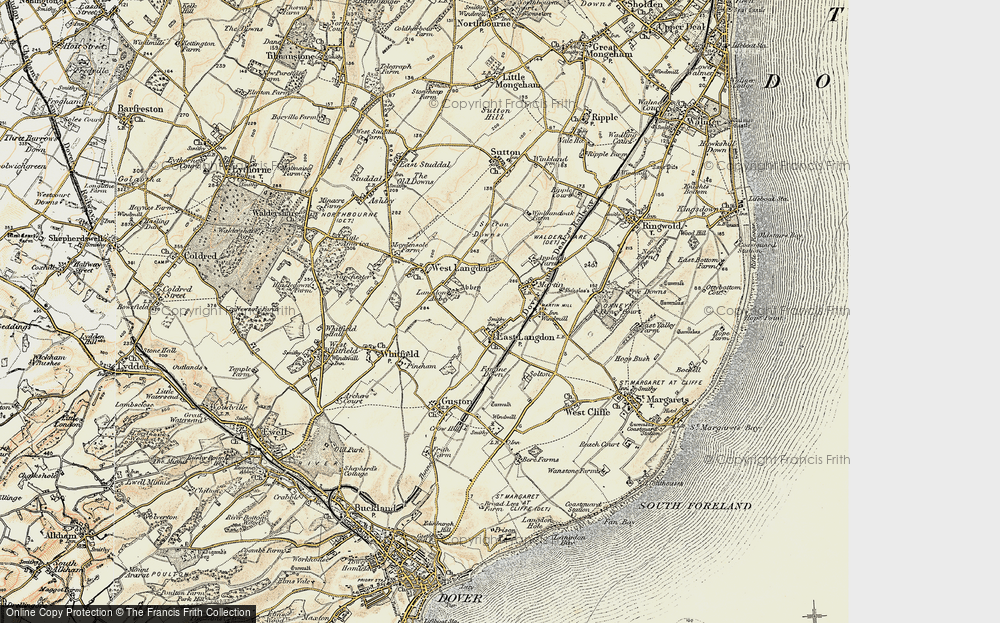 Old Map of East Langdon, 1898-1899 in 1898-1899