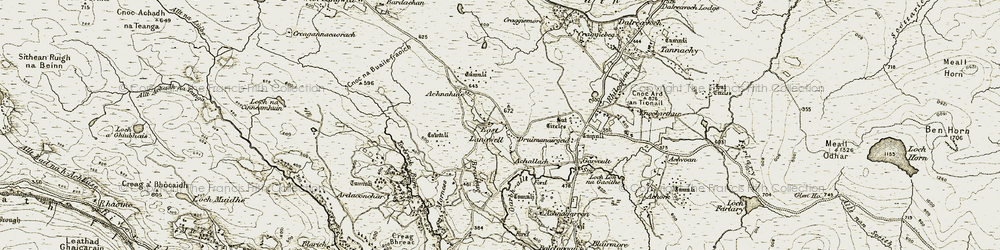 Old map of Achallach in 1910-1912