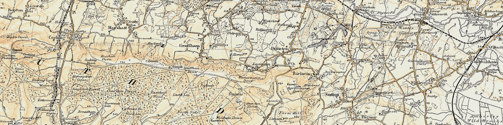 Old map of Woolavington Down in 1897-1900