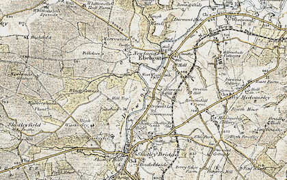Old map of East Law in 1901-1904