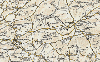 Old map of Ayleston Cross in 1899-1900