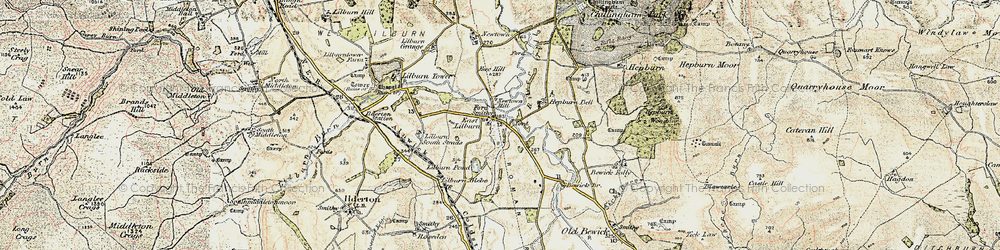 Old map of Lilburn Glebe in 1901-1903