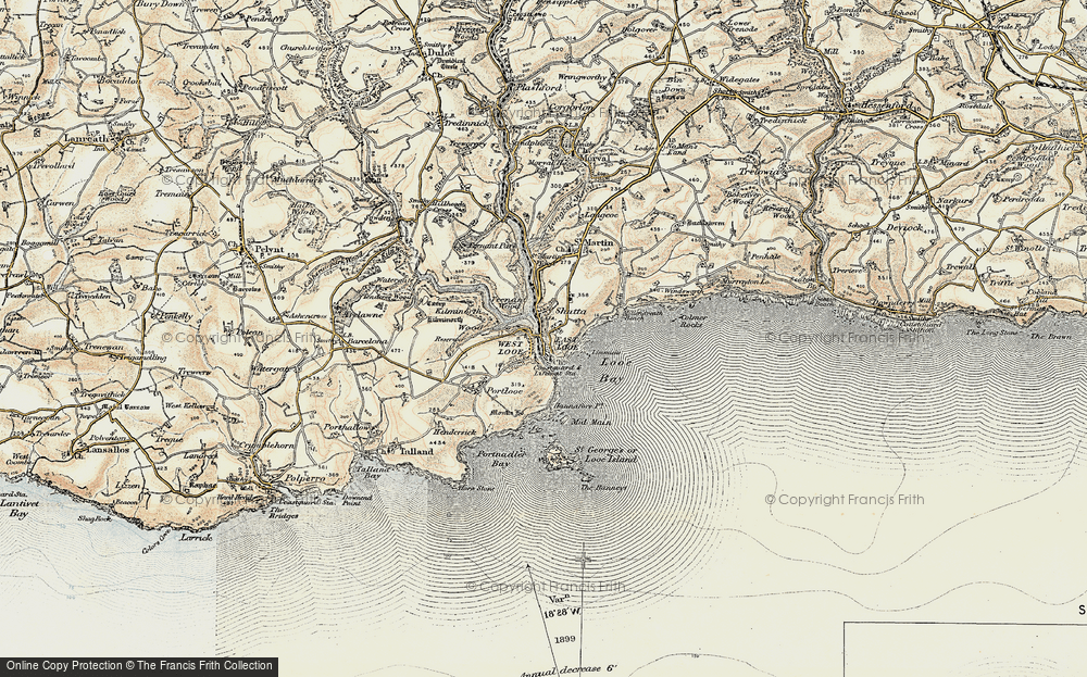 Old Map of East Looe, 1900 in 1900