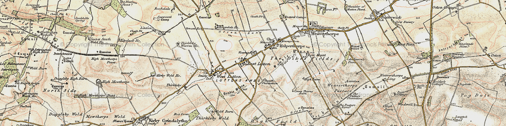 Old map of East Lutton in 1903-1904