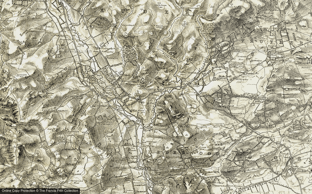 Old Map of Historic Map covering Boondreigh Water in 1903-1904