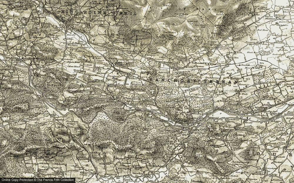 Old Map of East Mains, 1908-1909 in 1908-1909