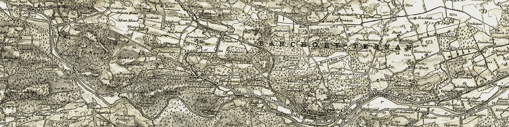 Old map of East Mains in 1908-1909