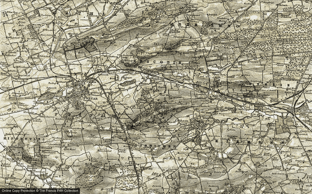 Old Map of East Mains of Burnside, 1907-1908 in 1907-1908