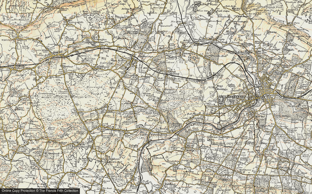 Old Map of East Malling Heath, 1897-1898 in 1897-1898