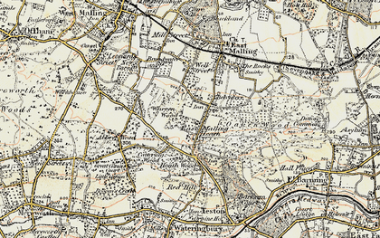 Old map of East Malling Heath in 1897-1898