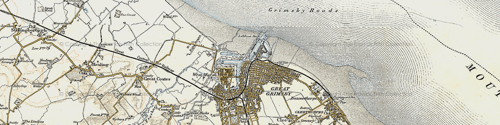 Old map of East Marsh in 1903-1908