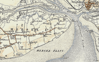 Old map of East Mersea in 1898-1899
