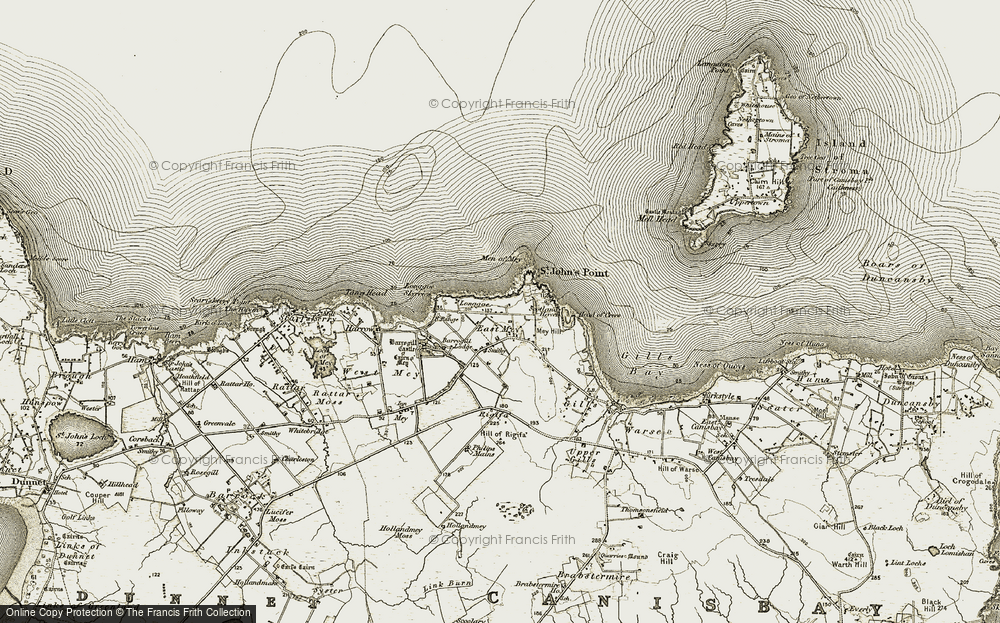 Old Map of Historic Map covering Wester Haven in 1912