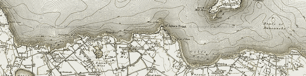 Old map of East Mey in 1912