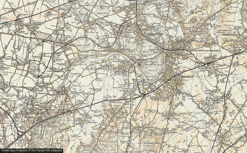 Old Map of East Molesey, 1897-1909 in 1897-1909