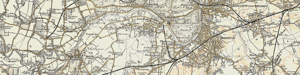 Old map of East Molesey in 1897-1909