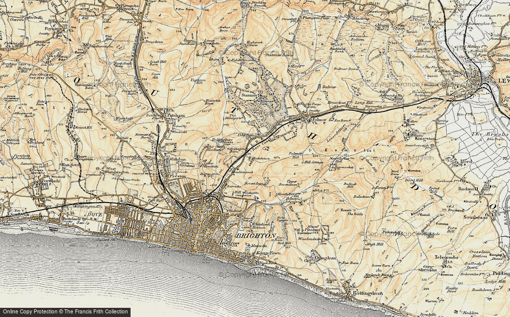 Old Map of East Moulsecoomb, 1898 in 1898