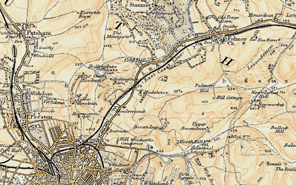 Old map of East Moulsecoomb in 1898