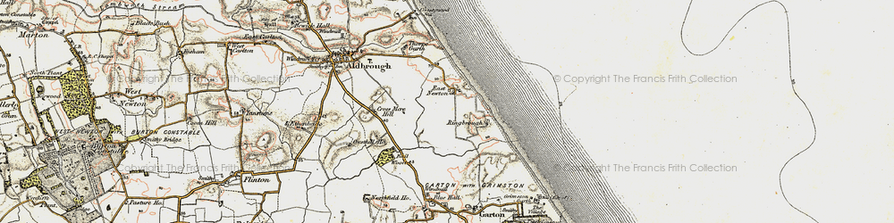 Old map of East Newton in 1903-1908