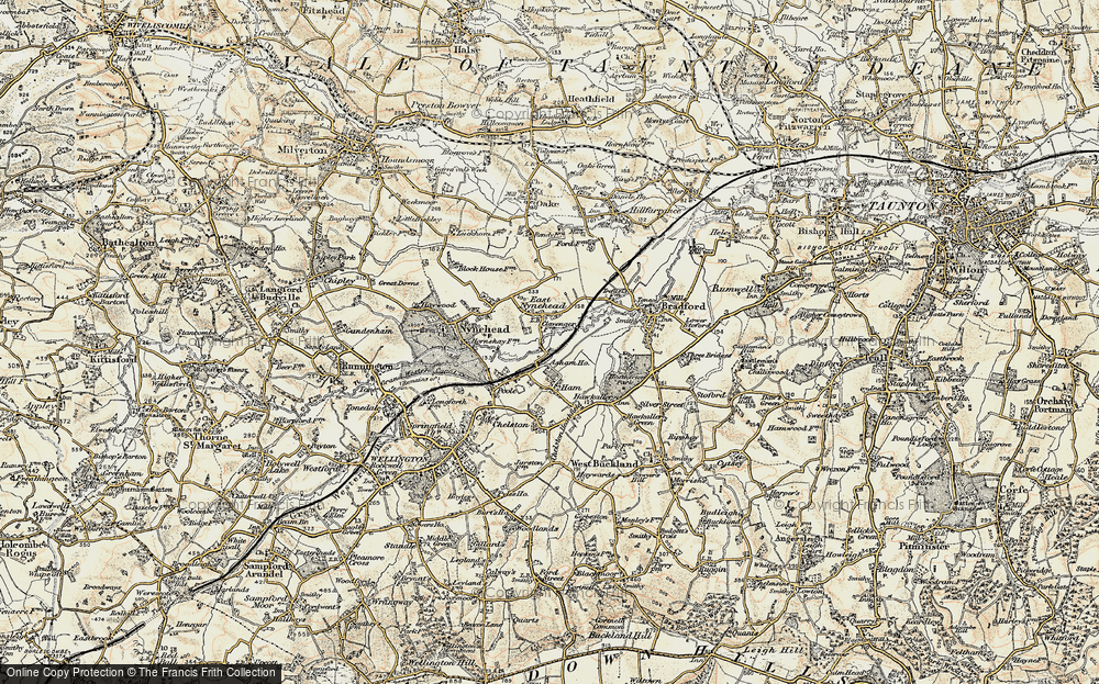Old Map of East Nynehead, 1898-1900 in 1898-1900