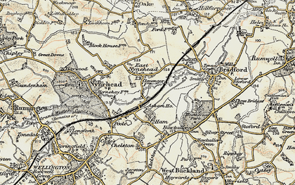 Old map of East Nynehead in 1898-1900
