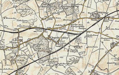 Old map of East Oakley in 1897-1900