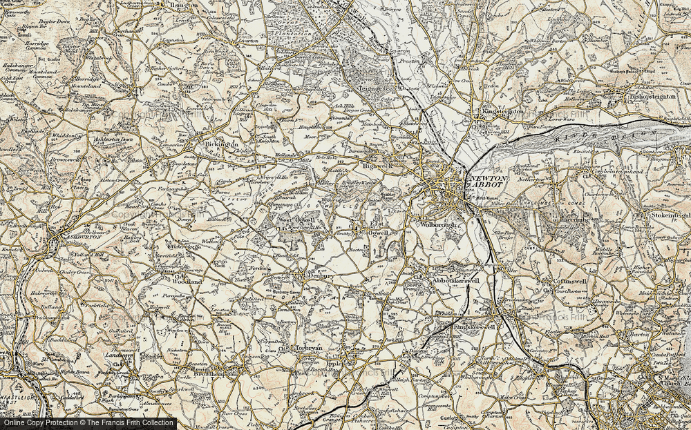 Old Map of East Ogwell, 1899 in 1899