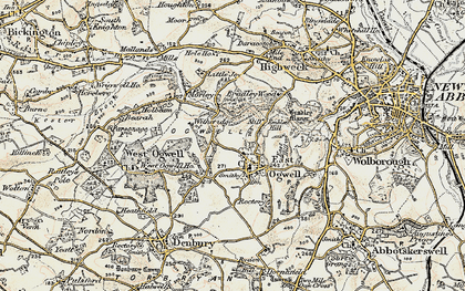 Old map of East Ogwell in 1899