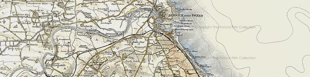 Old map of East Ord in 1901-1903