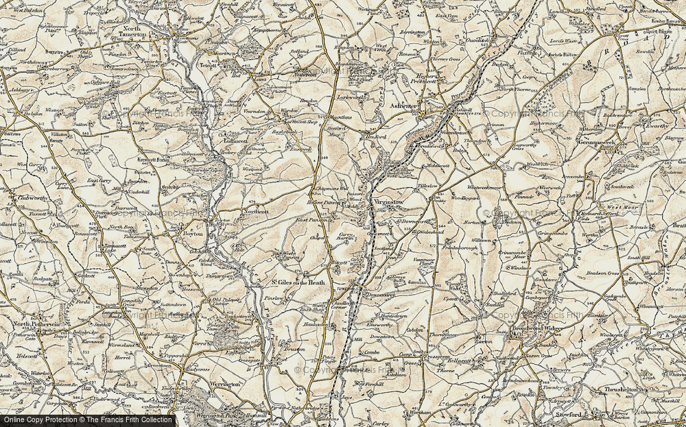 Old Map of East Panson, 1900 in 1900